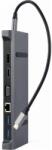 Gembird A-CM-COMBO9-01 multi-port 9-port USB-C adapter szürke (A-CM-COMBO9-02)