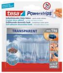 tesa Műanyag akasztó ragasztócsíkkal, TESA "Powerstrips®", átlátszó, 2db/cs (58813-00000-00/00000-20) - iconink