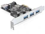 Delock PCI-E x1 - 3+1 portos USB3.0 IO vezérlő (89301)