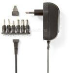 Nedis ACPA002 univerzális hálózati adapter, állítható 3V-12V, 1, 5A, 1, 8m, 6 cserélhetó fej, fekete (ACPA002) (ACPA002)