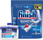 Finish Quantum mosogatógép kapszula mosogatószer csomag, 60 mosás + Finish tisztító oldat, 250 ml