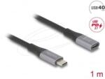 Delock USB-C PD 3.1 240 W hosszabbító kábel 1m fekete (81201) (81201)
