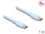 Delock USB-C PD 3.0 60W szilikon kábel 1m világoskék (81234)