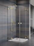 Radaway Essenza Pro Brushed Gold PDD íves szálcsiszolt arany zuhanykabin 100B+100J (10095100-99-01L+10095100-99-01R)