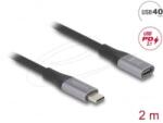 Delock USB-C PD 3.1 240 W hosszabbító kábel 2m fekete (81202)