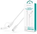 DEVIA ST121485 Smart Series 1, 2m 60W+27W PD Type-C/Type-C+Lightning fehér adat és töltőkábel (ST121485) - officedepot
