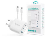 DEVIA ST111967 Extreme Speed Series 65W GaN PD fehér hálózati gyorstöltő adapter + USB-C+USB-C kábel (ST111967) - haztartasibolt
