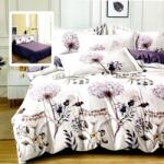 Pucioasa Lenjerie de pat dublu din finet, cearceaf pilota 200x220cm, set 6 piese, model cu papadii Lenjerie de pat