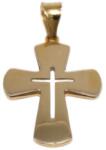 Ékszershop Fényes áttört bicolor arany kereszt medál (1309909)