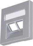 INNY Placă centrală pentru prize RJ45 dublă - Visio S55 - Argintie - CUBIC (EV124312)