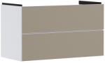 Hansgrohe Dulap baza suspendat Hansgrohe Xevolos E cu 2 sertare, 98cm, corp alb mat, front ceramic bronz texturat (54181390)