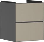 Hansgrohe Dulap baza suspendat Hansgrohe Xevolos E cu 2 sertare, 48cm, corp gri mat, front ceramic bronz texturat (54174390)