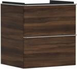 Hansgrohe Dulap baza suspendat Hansgrohe Xelu Q cu 2 sertare, 58cm, nuc inchis, manere crom (54026000)