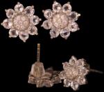  Cercei Zircon - Floare - 11x11x15 mm - Argint 925 - Energia Creativitații si Luminarii Interioare - 1 Pereche