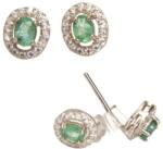  Cercei Smarald cu Zircon Oval Fatetat - 7x6x15 mm Argint 925 - Stralucirea Abundentei si Luminarii - 1 Pereche