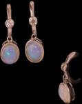  Cercei Opal De Foc Oval 22x7x13 mm Argint 925 - 1 Pereche