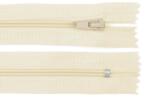 Fashion Műanyag fogú rögzített (nem bontható) spirálcipzár, 3mm, 14cm hosszú, 270384, krém
