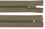 Fashion Műanyag fogú rögzített (nem bontható) spirálcipzár, 3mm, 14cm hosszú, 270384, olajbogyó