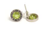  Cercei din Peridot Rotund Fatetat 9x9x13 mm - Argint 925 - Cristalul Armoniei Interioare si Stralucirii - 1 Pereche