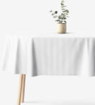 Goldea ovális ünnepi damaszt terítő - fehér csíkos 120 x 180 cm