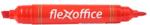 FlexOffice Alkoholos marker, 0, 8/6, 0 mm, kúpos/vágott, kétvégű, FLEXOFFICE PM04, piros (FOPM04P)