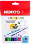 Kores Filctoll készlet, kimosható, KORES Korellos, 12 különböző szín (IK29013) - irodasziget