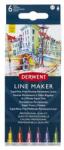 Derwent Tűfilc készlet, 0, 3 mm, DERWENT Line Marker, 6 különböző szín (E2305576)