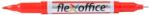 FlexOffice Alkoholos marker, 0, 4/1, 0 mm, kúpos, kétvégű, FLEXOFFICE PM01, piros (FOPM01P) - irodasziget