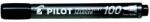 Pilot Alkoholos marker, 1 mm, kúpos, PILOT Permanent Marker 100, fekete (PPM100FK) - irodasziget