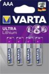 VARTA Elem, AAA mikro, 4 db, lítium, Ultra Lithium (6103301404)