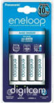 Panasonic eneloop K-KJ51MCC40E akkumulátor töltő időzítővel 4 db 1900mAh AA akkumulátorral (K-KJ51MCC40E)