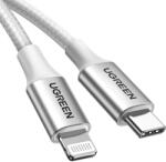 UGREEN US304 Type-C - Lightning kábel MFi 3A 1m - ezüst