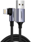 UGREEN Lightning USB 2.0 kábel (90 ° szög) Fekete 1M