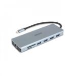 DICOTA D32065 USB-C Apa 2 x HDMI/DisplayPort/4 x USB-A/2 x USB-C/SD/MikroSD/RJ45/3.5 mm Jack Anya Adapter (D32065)