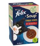 Mars-Nestlé FELIX Soup Tender strips - nedves eledel (marha, csirke, bárány szószban) macskák részére (6x48g)