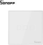 SONOFF Intrerupator inteligent triplu cu touch Sonoff T2EU3C, Wi-Fi + RF (Alb) (Sonoff T2 EU 3C)