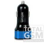 Astrum CC210 v2 Kék Autós Töltő 2.4A 2USB MicroUSB Adatkábel Nélkül