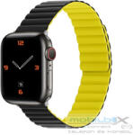  Phoner Rever Apple Watch forgatható mágneses szilikon szíj, 49/45/44/42mm, M/L, zöld/sárga - mobil-box