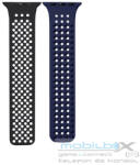  Phoner Spike Apple Watch szilikon szíj, 49/45/44/42mm, fekete/éjkék - mobil-box