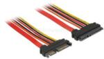 Delock bővítőkábel SATA, 6 Gb/s, 22 tűs csatlakozó > SATA 22 tűs aljzat (3, 3 V + 5 V + 12 V), 50 cm (DL84920) (DL84920)