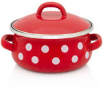 Metalac Cratita Mica cu Capac Metalac Tufne Capacitate 0.75L Diametru 12CM Rosu/Alb (371552)
