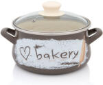 Metalac Oala cu Capac de Sticla Metalac Bakery Capacitate 6.5L Diametru 24CM Maro/Bej (386945)