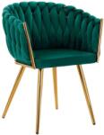 DivaLine 4Rico zöld-arany bársonyszék