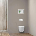 BALNEO Wall Box S falba süllyeszthető Inox WC kefe tároló doboz push-open nyitással, balos/csempézhető B0401060104-01 (B0401060104-01)