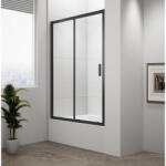 SAPHO POLYSAN DEEP BLACK zuhanyajtó kádperemre, 1200x1650mm, matt fekete profil/transzparent üveg (MD1216B) (MD1216B)