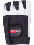 PROFIT Pro Leather Bodybuilding ujjatlan kesztyű S fehér|fekete