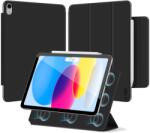  Tablettok iPad 2022 10.9 (iPad 10) - TECH-PROTECT MAGNETIC fekete smart case ceruza tartóval, mágneses rögzítéssel
