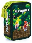 KARTON P+P Premium Light Playworld háromrekeszes tolltartó fiúknak, felszerelés nélkül, Minecraft gamer - Oxybag