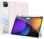 Xiaomi Pad 7 (11.2) / Pad 7 Pro (11.2), mappa tok, Trifold, légpárnás sarok, közepesen ütésálló, érintőceruza tartó, átlátszó hátlap, Dux Ducis Toby, rózsaszín