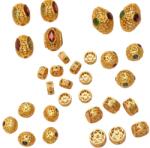  Charm din Turmalina Mixta - Argint 925 Aurit - Piatra Armoniei si Protectiei - 1 Buc